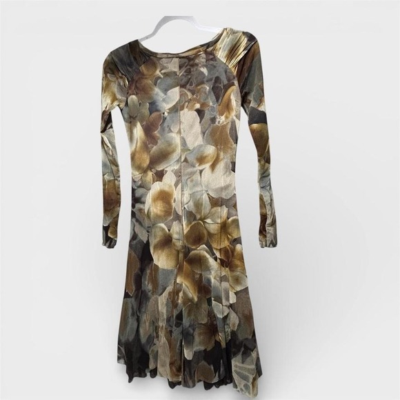 Y2K era Fuzzi Italy Sheer Mesh Abstract Print Midi Dress Size M - Picture 2 of 7